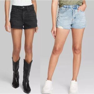 Target Wild Fable Jean Shorts Bundle 2 Piece Black Denim High Rise Summer